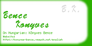 bence konyves business card
